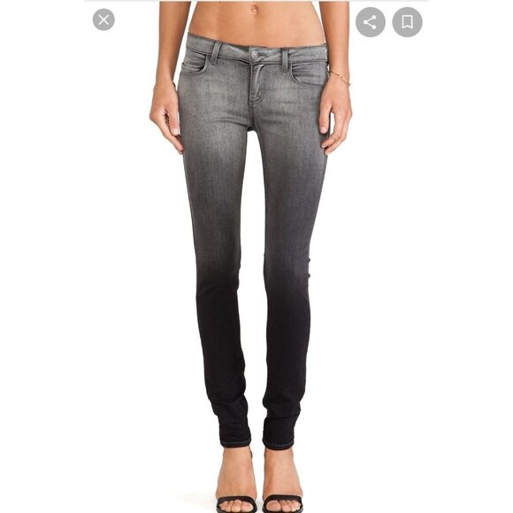 Siwy Leona Skinny Jean in‎ Teasing Wash Black Gray Ombre Size 24 - Picture 1 of 10